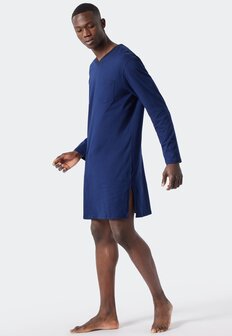 Schiesser Heren Sleepshirt Royal Blue 178095 | 27325