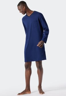 Schiesser Heren Sleepshirt Royal Blue 178095 | 27325