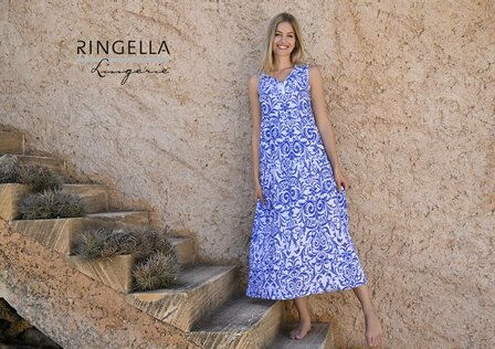 Ringella Lingerie Dames Maxi Dress Royal Blue 4261127-211 | 29861