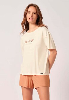 Skiny Dames Shortama Offwhite 80860 | 28371