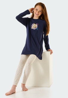 Schiesser Meisjes Pyjama Donkerblauw 177795-803 | 27324