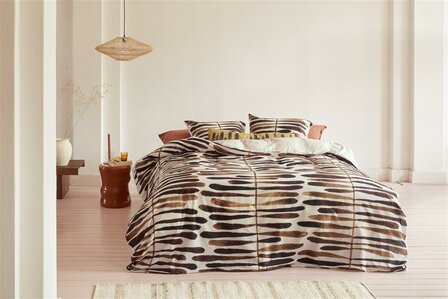 VT Wonen Dekbedovertrek Botanic Stripe Terra | 29884