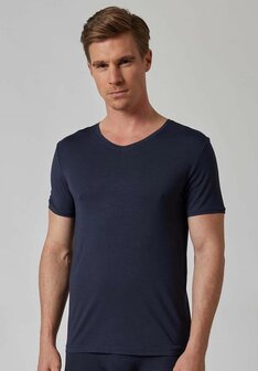 Skiny Men Bamboo V-Shirt Crown Blue 080317 | 23775