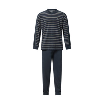 Gentlemen Heren Badstof Pyjama Donkerblauw 114263 | 30767