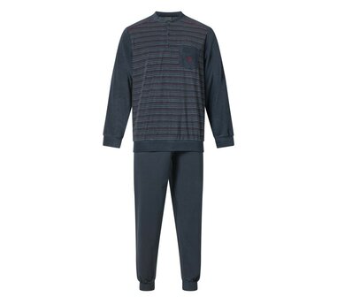 Gentlemen Heren Badstof Pyjama Donkerblauw  114261 | 30766