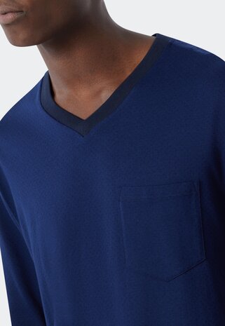 Schiesser Heren Sleepshirt Royal Blue 178095 | 27325