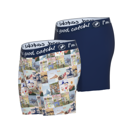 A Fish Named Fred Heren Shorts 2-Pack Brasil Navy 110013-6095-628 | 28219