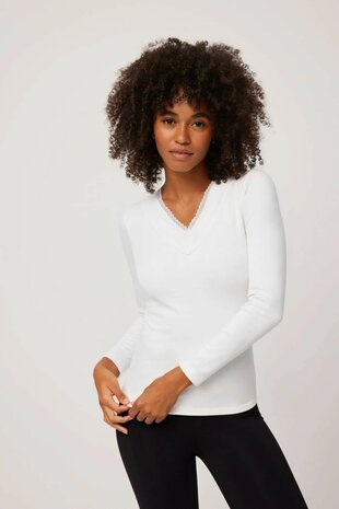 Ysabel Mora Dames Thermo Long Sleeve Shirt White 70009 | 30970